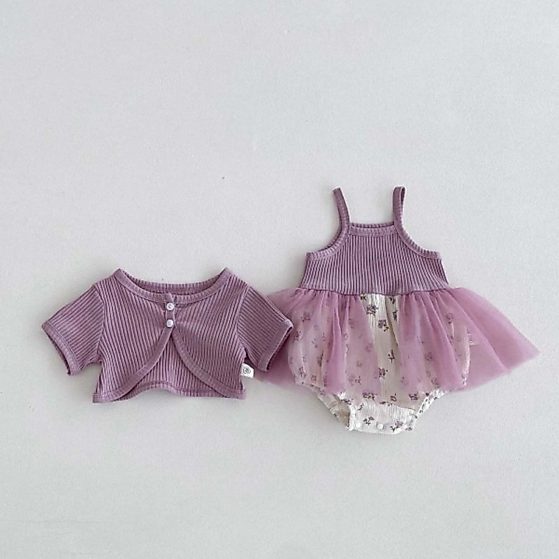 PN บอดี้สูทลูกสาว มี 2 สี เซต2ชิ้น น่ารักมาก Size3-12m