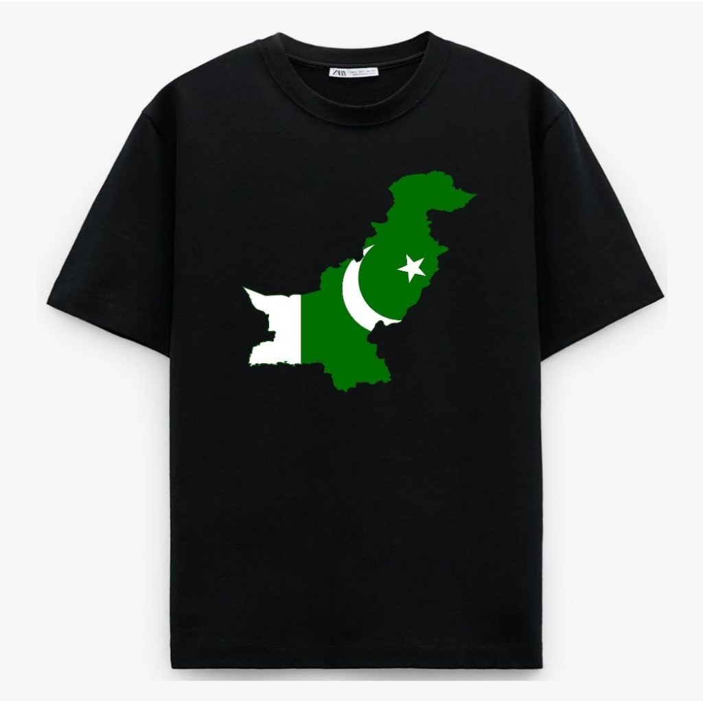 เสื้อยืด PAKISTAN FLAG MAP PAKISTASOR FLAG MAP