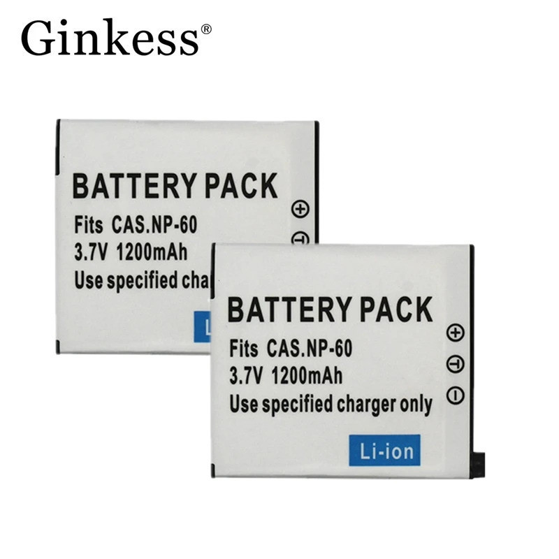 2x1200mah สําหรับ Casio NP-60 NP60 CNP-60 CNP60 CAS NP60 แบตเตอรี่กล้องสําหรับ CASIO EX-Z80 S10 Z9 S