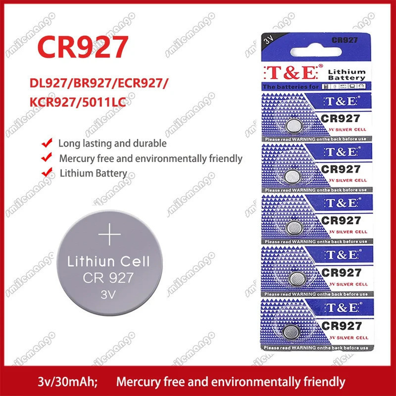 3V แบตเตอรี่ลิเธียม CR927 CR 927 สําหรับรีโมทคอนโทรลแสงเลเซอร์ของเล่นนาฬิกา DL927 BR927 BR927-1W CR9
