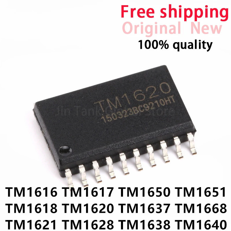 5PCS TM1637 TM1620 TM2313 TM2314 TM1621 TM1628 TM1638 TM1640 TM1650 TM1651 TM1652 TM16161616 TM1812 