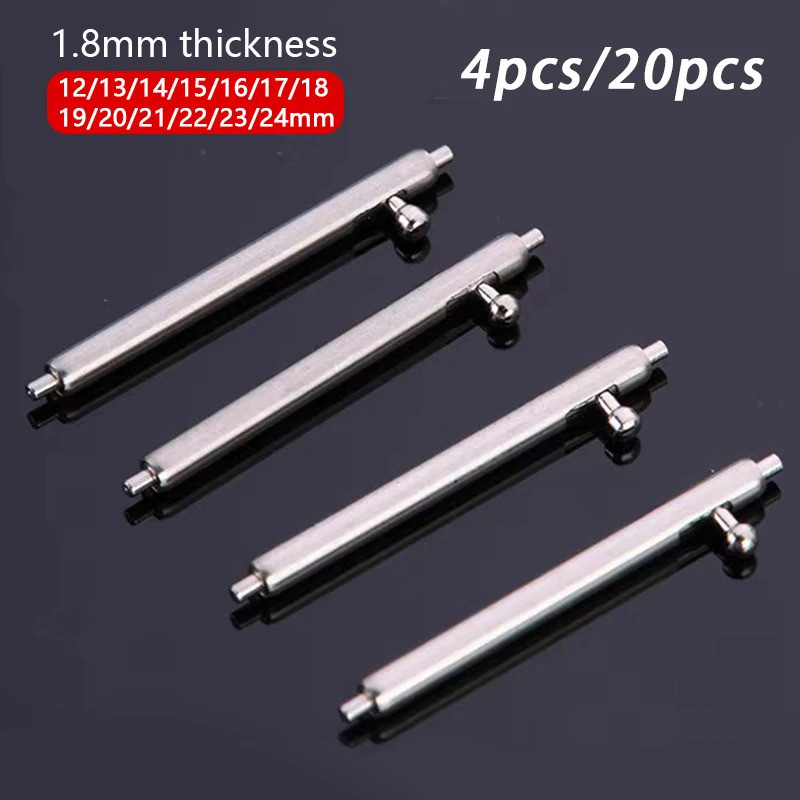20ชิ้น/4ชิ้นนาฬิกา หมุด ปล่อยอย่างรวดเร็ว1.8มิลลิเมตรเส้นผ่าศูนย์กลางวงเต็มสแตนเลสสปริงบาร์12 13 14 15 16 17 18 19 20 21 22 24มิลลิ