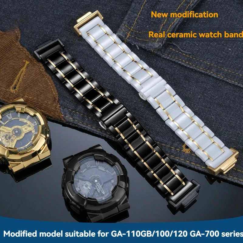 สําหรับ Casio SHOCK นักรบสีดําทอง GA-110GB/100/120 GA-700 GA400 DW5600 GA2100/2110 Series ดัดแปลงสาย
