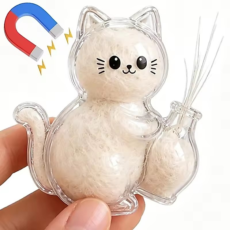 1/3 ชิ้นแมว Whiskers Collector Cat Whiskers แจกันตู้เย็นแม่เหล็กหนวดแมวแม่เหล็กสติกเกอร์แมว Whiskers กล่องเก็บ