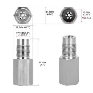 O2 Sensor Spacer อะแดปเตอร์ Mini Catalyst Simulator M18 1 5 304 สแตนเลสสตีลเครื่องยนต์ Fix