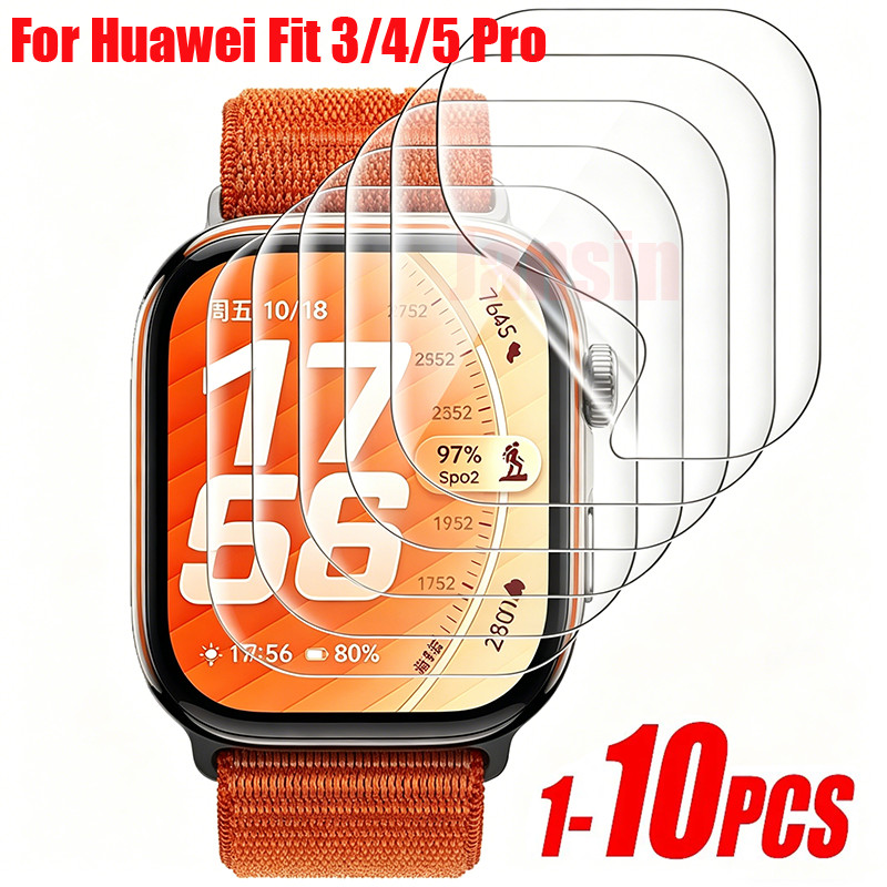 1-5Pcs Hydrogel ฟิล์มสําหรับ Huawei นาฬิกา Fit 5 Pro 4 ป้องกันหน้าจอ HD Clear ป้องกันสําหรับ Huawei Fit5 Fit4 Fit4Pro Fit3