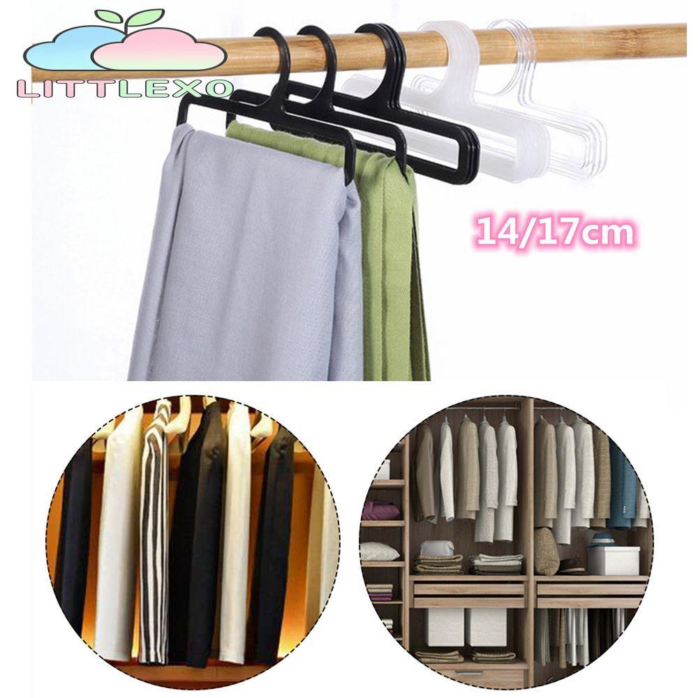 LITTLEX 10 ชิ้น ไม้แขวนเสื้อผ้าคลุมไหล่พลาสติกกันลื่นที่แขวนผ้าพันคอ
