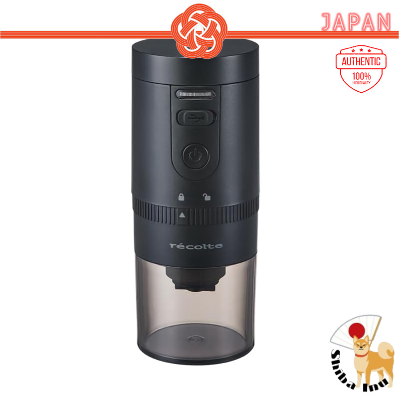 recolte cordless coffee grinder (conical burr), adjustable grind, USB Type-C rechargeable, washable,