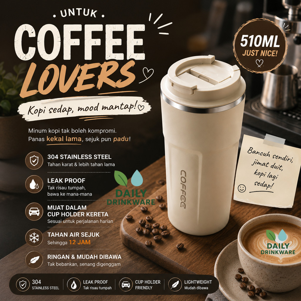 เครื่องดื่มนม / กาแฟคนรัก 304 สแตนเลสแก้วสํานักงานรถแก้วเก็บความร้อนป้องกันการรั่วกระติกน้ําร้อนถ้วย