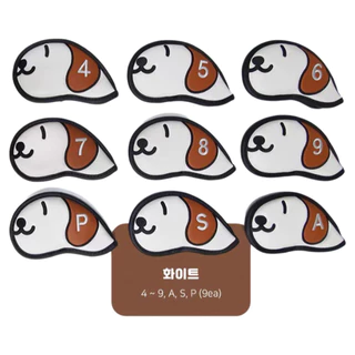 ปลอกหุ้มหัวไม้กอล์ฟ แม่เหล็ก ลายการ์ตูนน้องหมา น่ารัก ป้องกันรอยขีดข่วน ใส่ง่าย ถอดสะดวก สำหรับเหล็ก 4-9, A, S, P Golf C