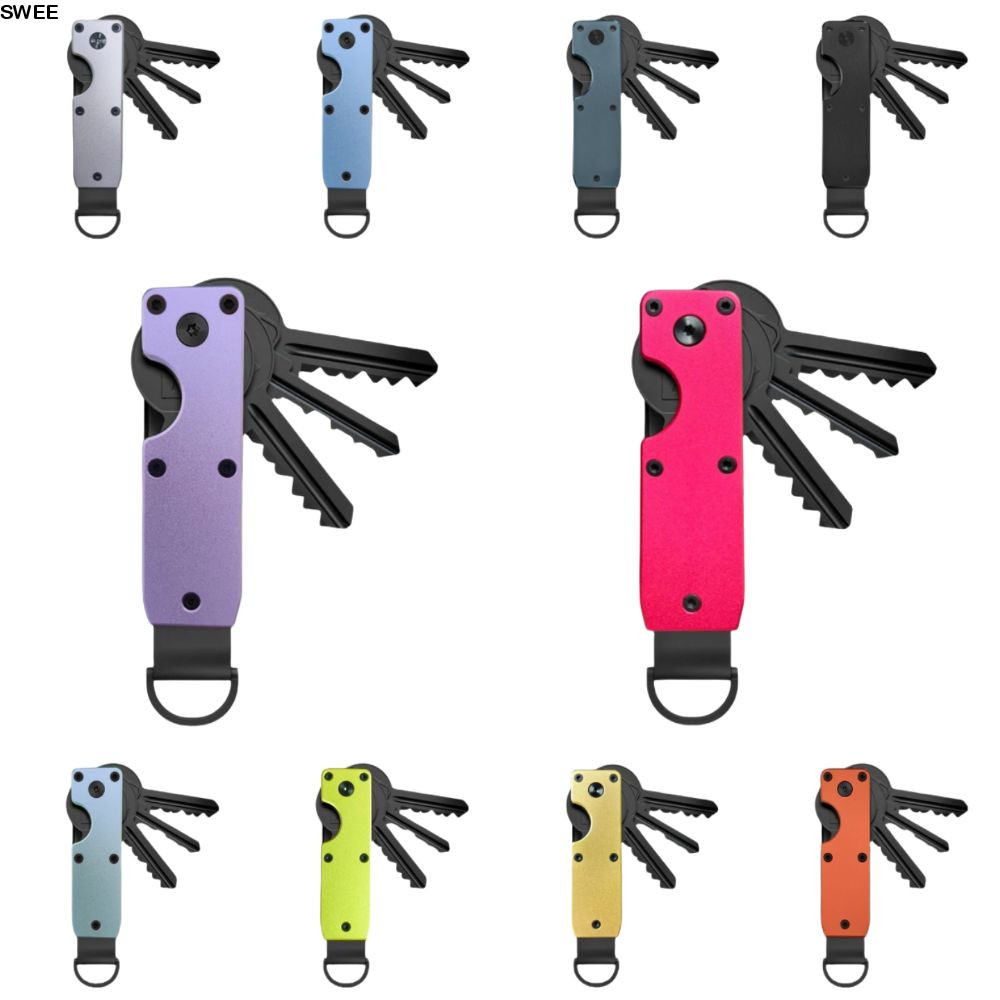 SWEE Key Holder, Minimalist Metal Key Organizer, นวัตกรรมไขควงถือ 2-6 คีย์ Fob สําหรับคีย์น้อยกว่า 6.2 ซม.