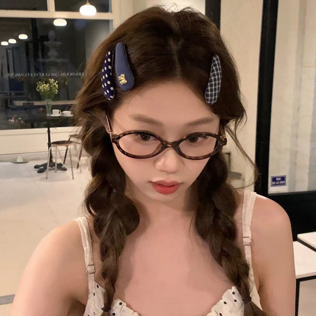 สไตล์เกาหลี Retro ลายสก๊อต Polka Dot สร้อยผมผ้า BB กับคลิป Bangs ดีไซน์หวานแหววbz61kcao3.my20250829