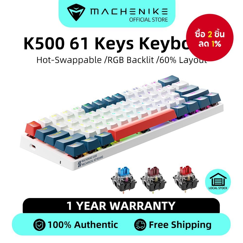 Machenike K500 B61 Mechanical Keyboard แบบมีสาย 60% คีย์ Hot-swappable RGB Backlit Gaming Keyboard