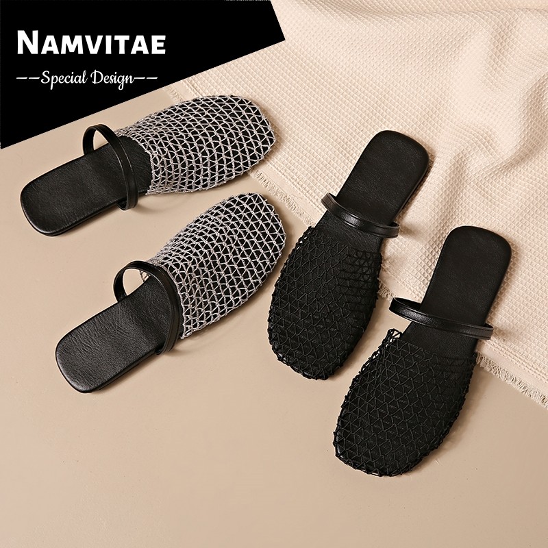 Namvitae รองเท้าแตะผู้หญิงแฟชั่นเรียบง่ายสามารถระบายอากาศรองเท้าแตะชายหาด