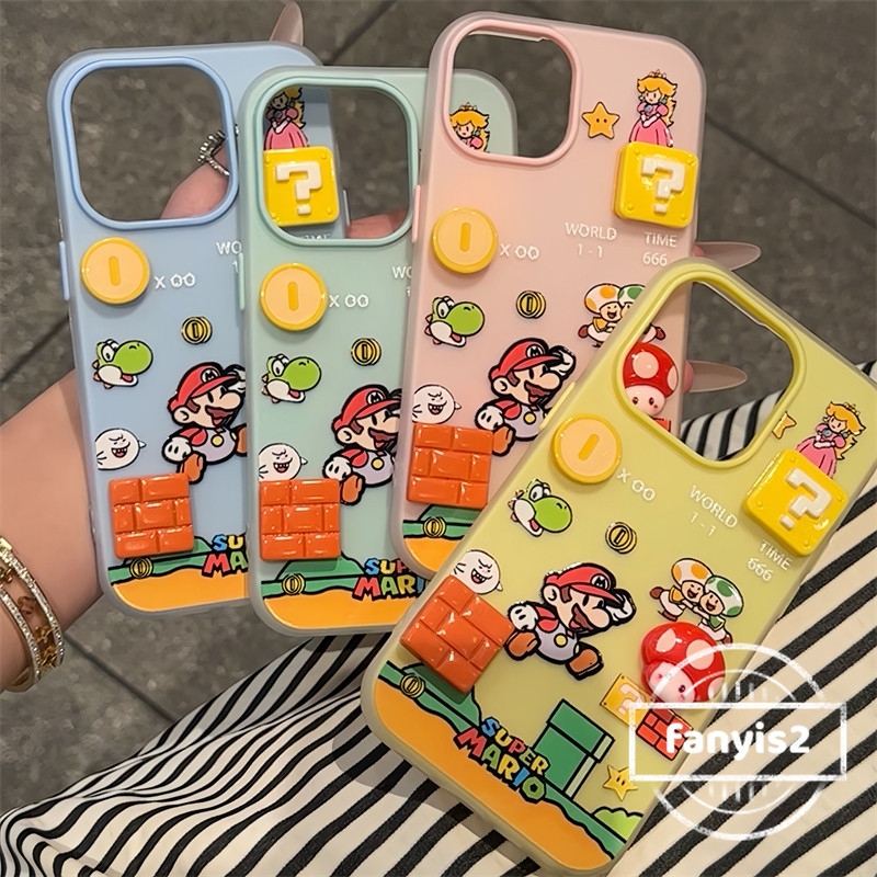 Samsung S25FE S24 Ultra S23 Plus A56 A34 A35 A25 A26 A33 A36 A52 A52s A53 A54 A73 ใหม่ 2 ใน 1 3D Mario เคสโทรศัพท์ซิลิคอนปกอ่อน