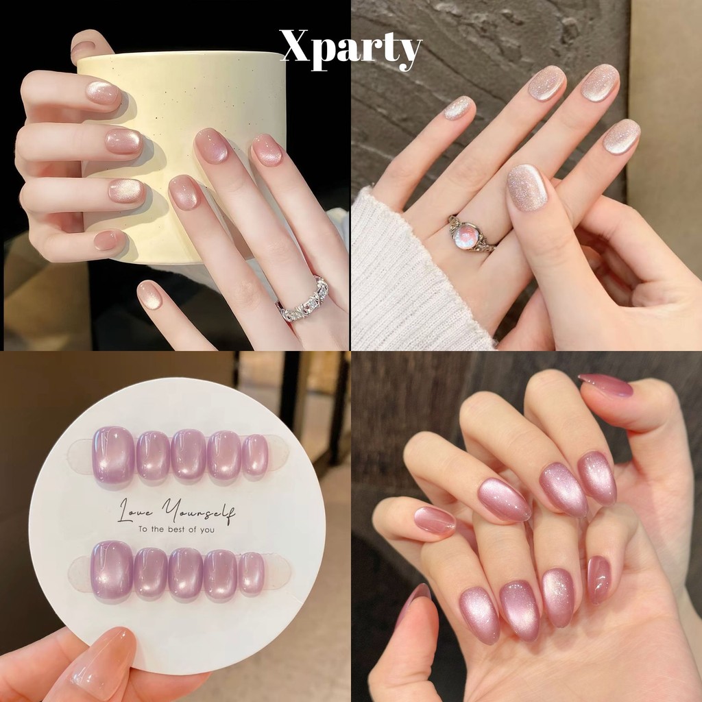 Xparty Nail เล็บปลอมเจลแท้ 100% รวมลายฮิต เล็บเจลสำเร็จรูป งานแฮนด์เมด เนียนเหมือนต่อเล็บ แถมอุปกรณ์ พร้อมส่ง A061-A080