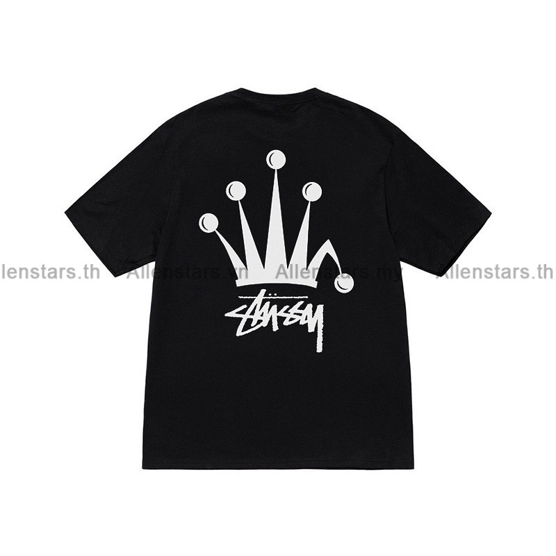 STUSSY REGAL CROWN เสื้อยืดผู้ชายสีดํา