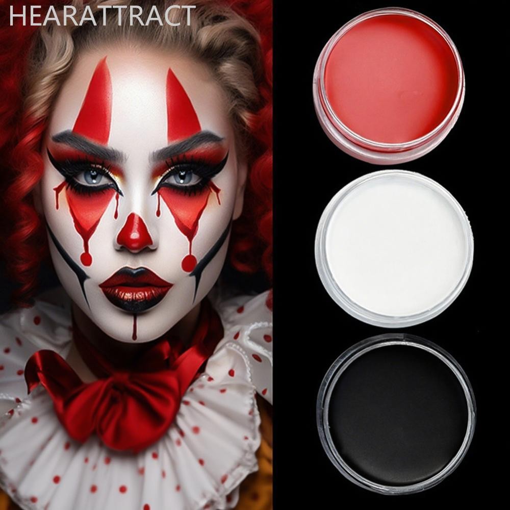 HEARATTRACT Professional Face Paint Body Paint แต่งหน้าสีขาวสีดําสีแดงภาพวาดเทคนิคพิเศษแต่งหน้าสําหร