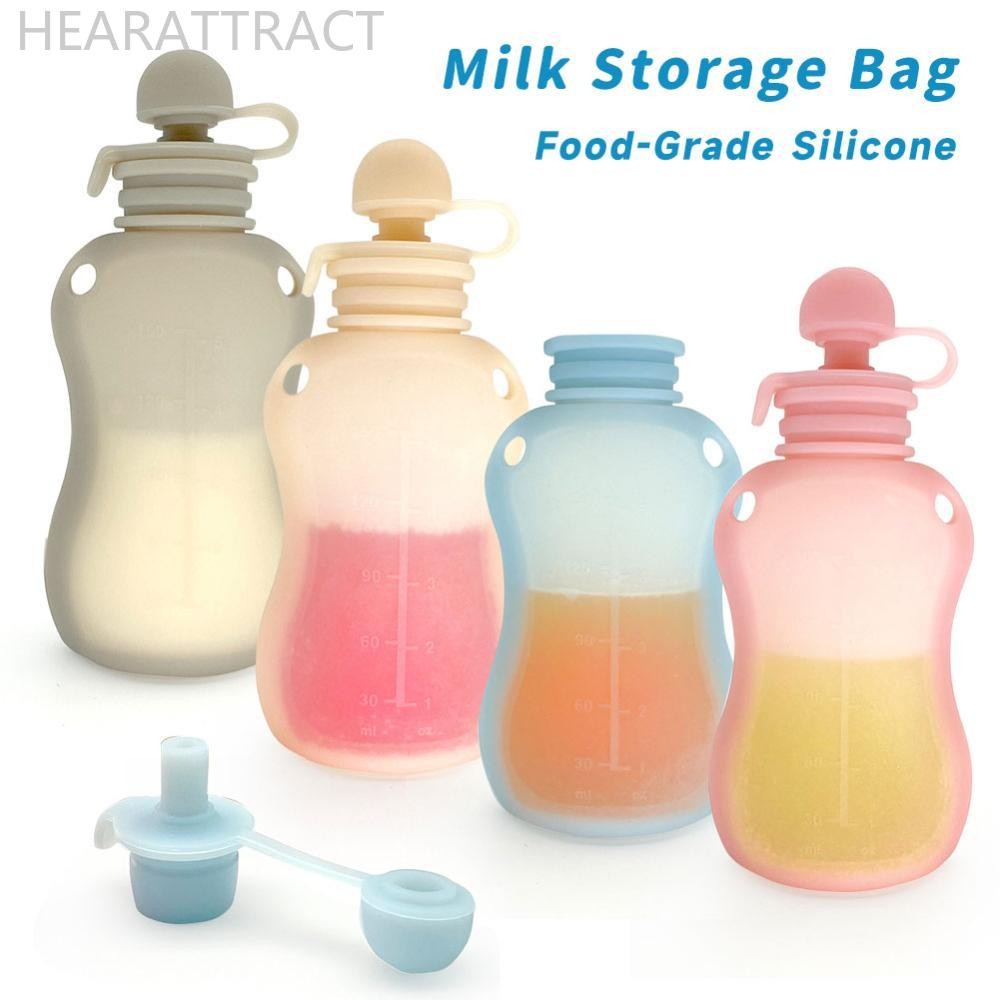 HEARATTRACT 150ml นมแม่ซิลิโคนป้องกันการรั่วขนาดล้างทําความสะอาดได้เป็นมิตรกับสิ่งแวดล้อมตู้แช่แข็งแ