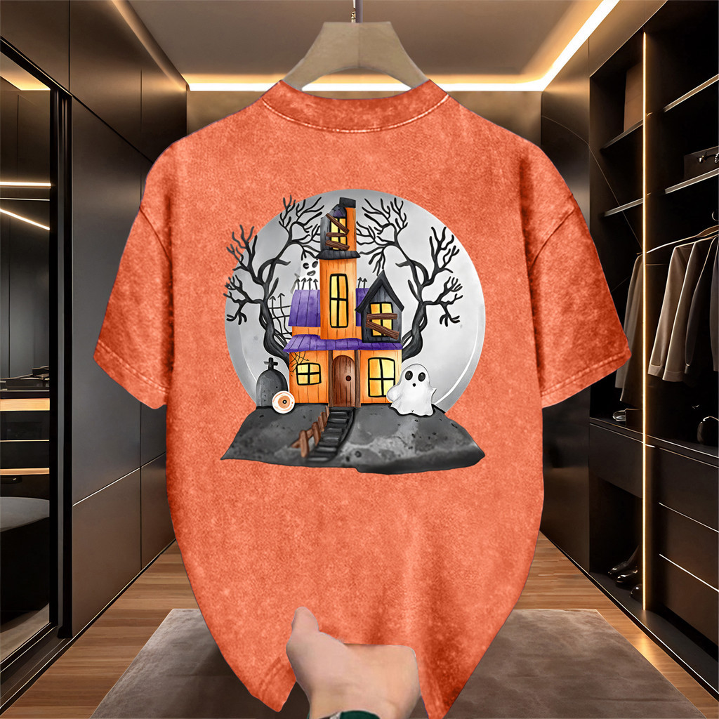 UT shop เสื้อยืด oversize เสื้อคอกลม ลายพิมพ์แฟชั่น cotton100% All Saints' Day 'Halloween14'