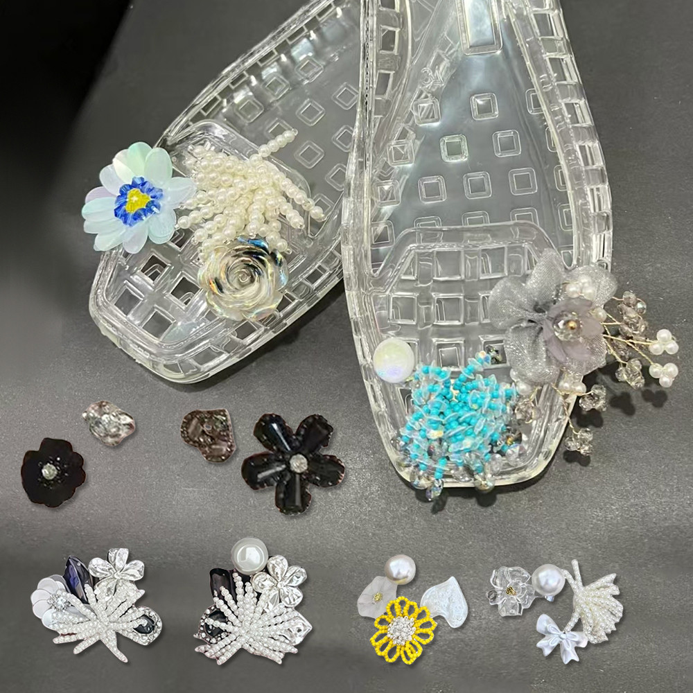 ​​🔥พู่จี้คริสตัลสำหรับรองเท้า พร้อมลูกปัดและคลิป เพิ่มความงามให้รองเท้าของคุณ - รูปที่ 4