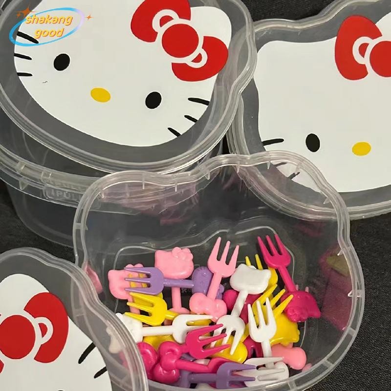 SKTH โปร่งใสส้อมผลไม้กล่องเก็บพลาสติกกรณีปรับคอนเทนเนอร์สําหรับเด็กส้อมผลไม้ Organizer กล่องแสดง SKK - รูปที่ 7