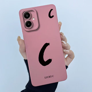 สําหรับ Samsung Galaxy A06 5G กรณี Lucky จดหมายเริ่มต้นซิลิโคนนุ่มกันชนโทรศัพท์สําหรับ Samsung A06 A 06 SM-A066B A066M ปลอก