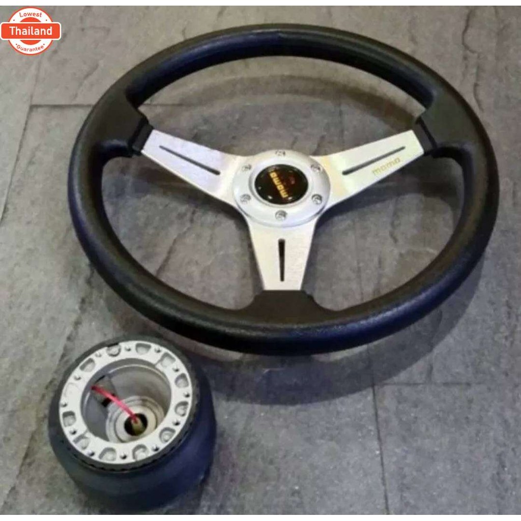 PA พวงมาลัยแต่ง momo วง 14 นิ้ว+คอตรงรุ่น toyota vigo mighty x tiger D4D ตรงรุ่นเลยจ้า อุปกรณ์น็อตคร