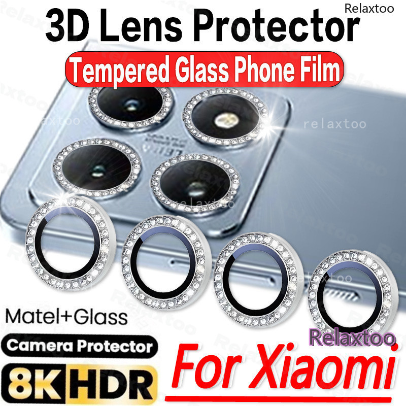 Glitter Diamond Full โค้งเลนส์กล้องสําหรับ Xiaomi 14T Pro 14TPro 14 T Xiaomi14T Pro Xiaomi14TPro 5G 