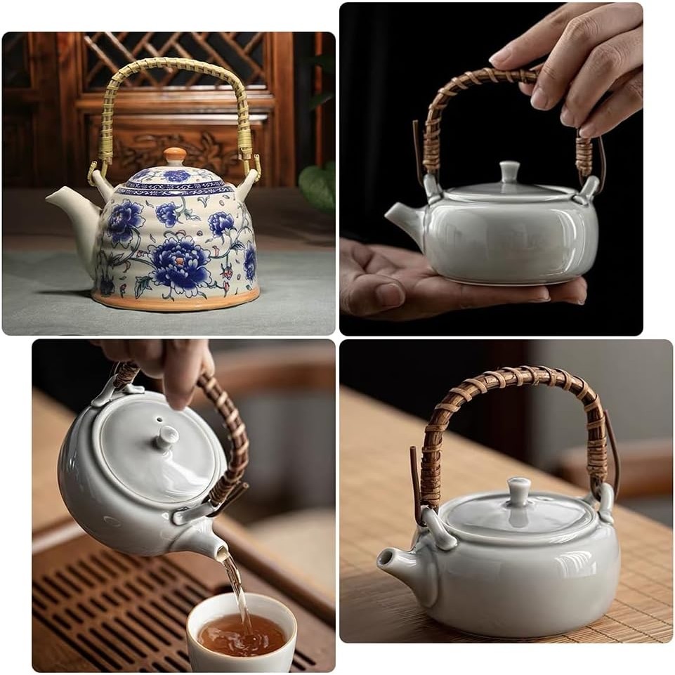 PH PandaHall 4 ชิ้น 2 สีหวายกาน้ําชา Handle เปลี่ยน Bendable Handle ปรับ Dobin HandleWired กาน้ําชาส