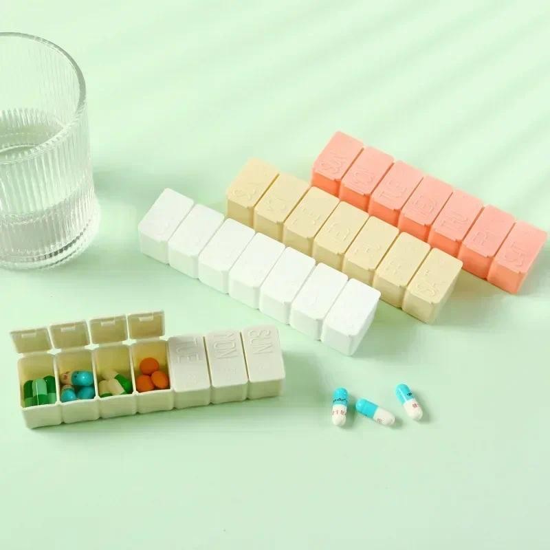 7 Days Pill Medicine Box Weekly Tablet Holder Storage Organizer Container Case Pill Box Splitters 5 