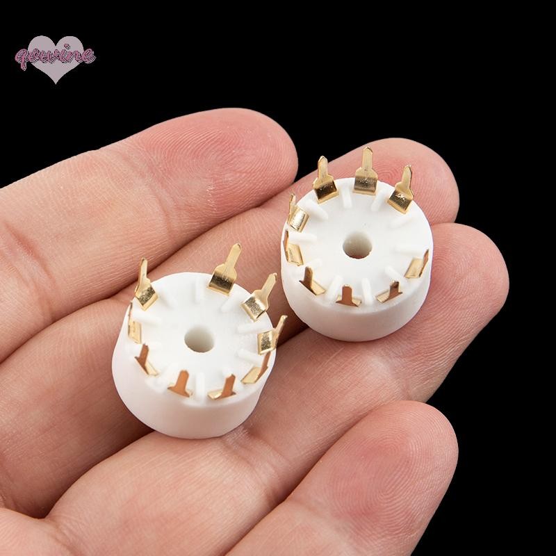 [qowine] 5 ชิ้นเซรามิค 9pin B9A PCB Mount Tube Socket 12AX7 12AT7 Hifi Audio Vintage AMP TH