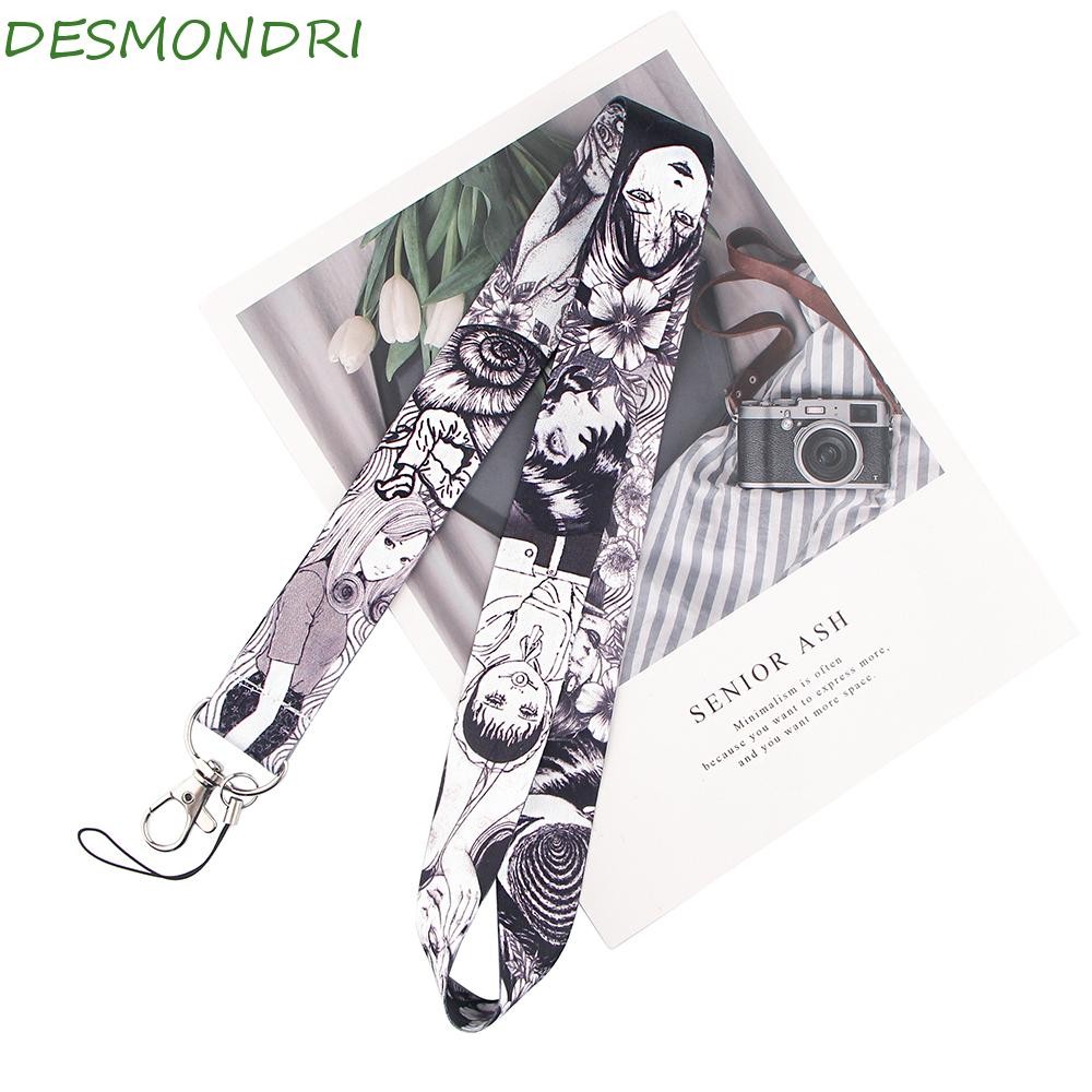DESMNDRI Junji Ito Phone Accessories for key ID Card Special Camera Mobile Key Ring Holder Neck Stra