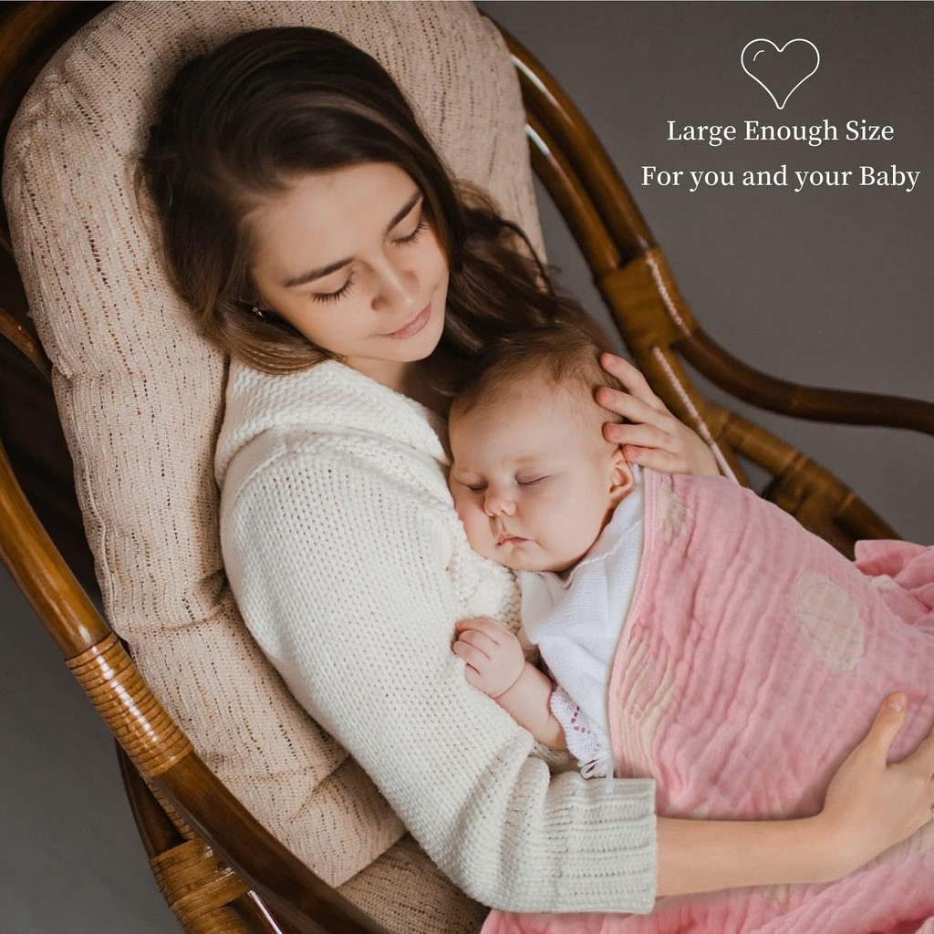 ผ้าห่มเด็กมัสลินนุ่มพิเศษทําจากเหนียวจากไม้ไผ่และมัสลินจากผ้าฝ้ายผ้าห่มพันและเตียงอเนกประสงค์สําหรับ