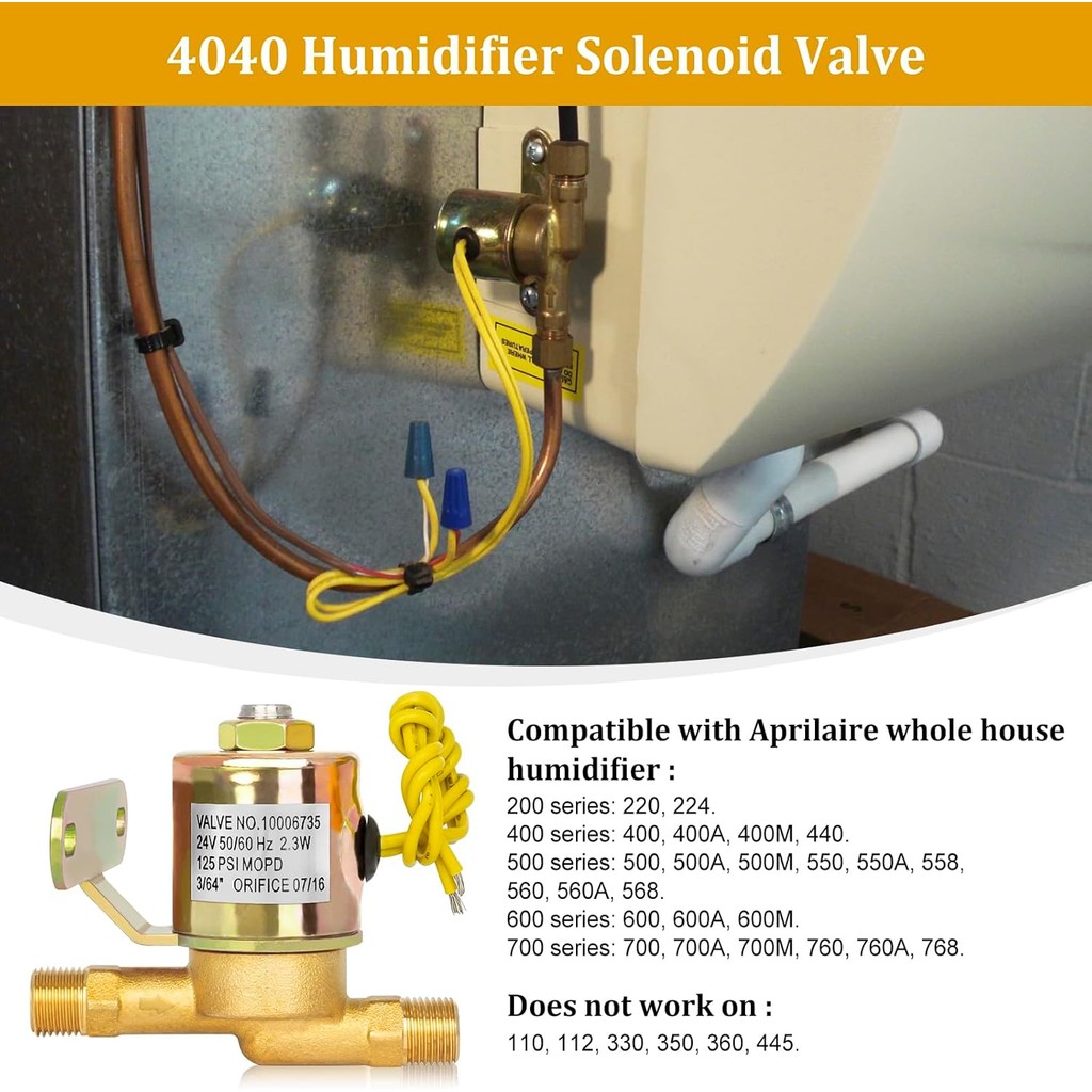 4040 Solenoid Valve - 24V Humidifier Solenoid Water Valve ใช้งานร่วมกับ 600 700 550 560 440 760 400 