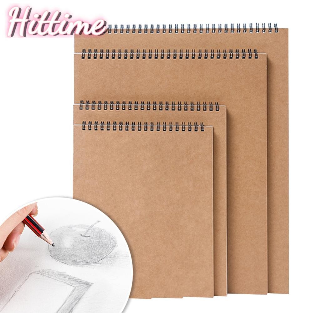 HITTIME A3/A4/A5/A6 Top Spiral Bound Sketch Book Pad 160 GSM โน้ตบุ๊คสําหรับภาพวาดกรดฟรีภาพวาดกระดาษ