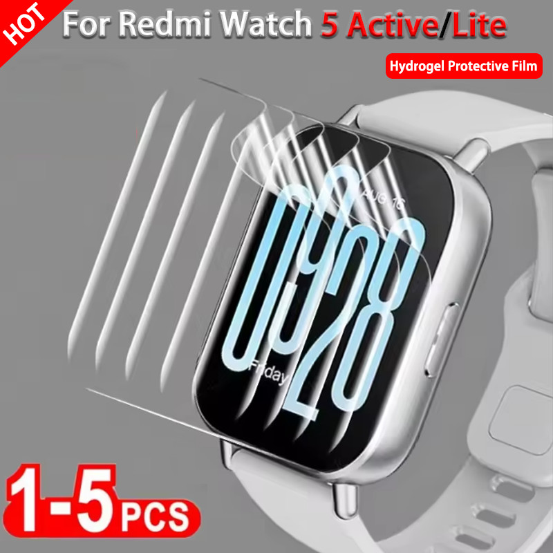 9D Hydrogel ฟิล์มป้องกันสําหรับ Redmi นาฬิกา 5 Active/Lite 1-5 ชิ้นกันน้ําป้องกันหน้าจอฟิล์มสําหรับ 