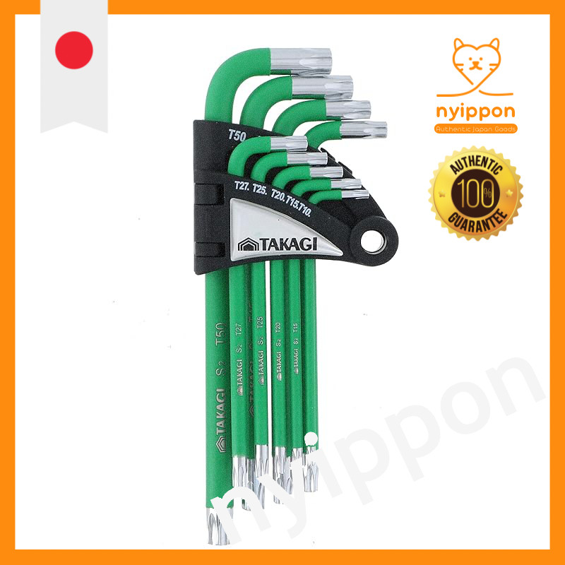 Takagi HANDIWORK Color Coating Hex Lobe Green 9-Piece Set No. 102