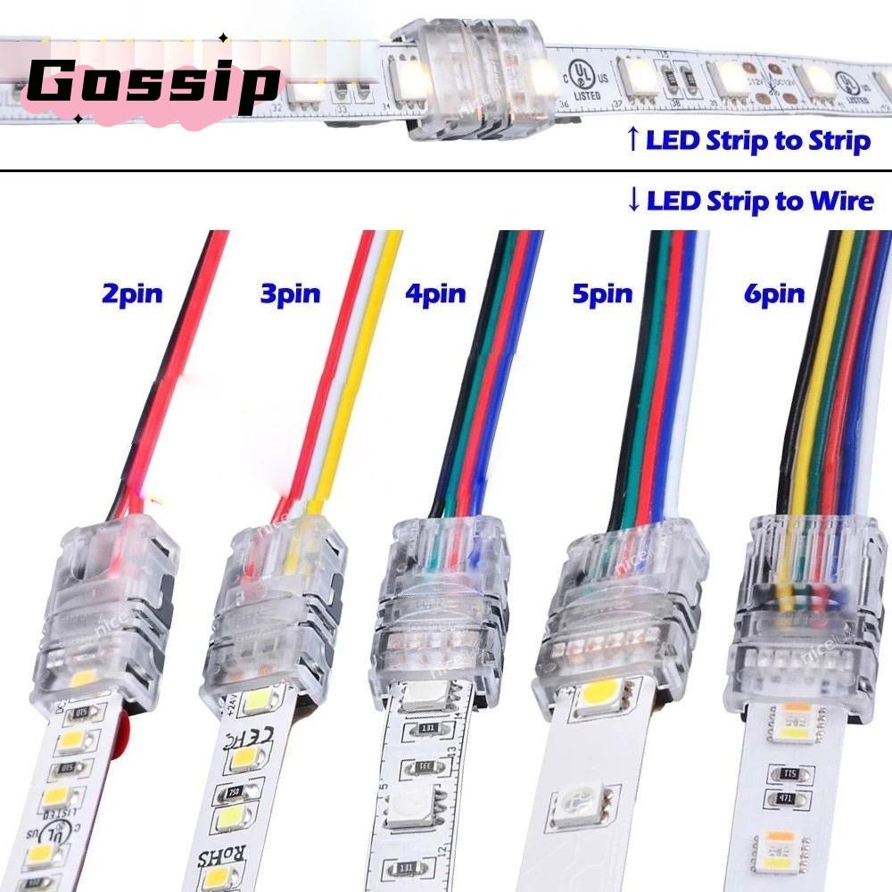 GOSSIP LED Strip Connector 4pin 5pin 6pin Terminal Splice สําหรับ RGBW RGBWW 3528 การเชื่อมต่อสายไฟ