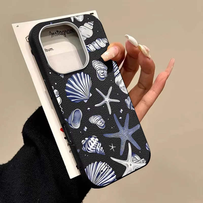 สําหรับ Honor X6C X8C 400 Lite 400 Pro X9C Magic 7 4 5 6 Lite X7 X8 X9 X6A Plus X7A X8A X9A 70 Lite ปลอกสีฟ้า Conch Shell Simple Soft เคสโทรศัพท์