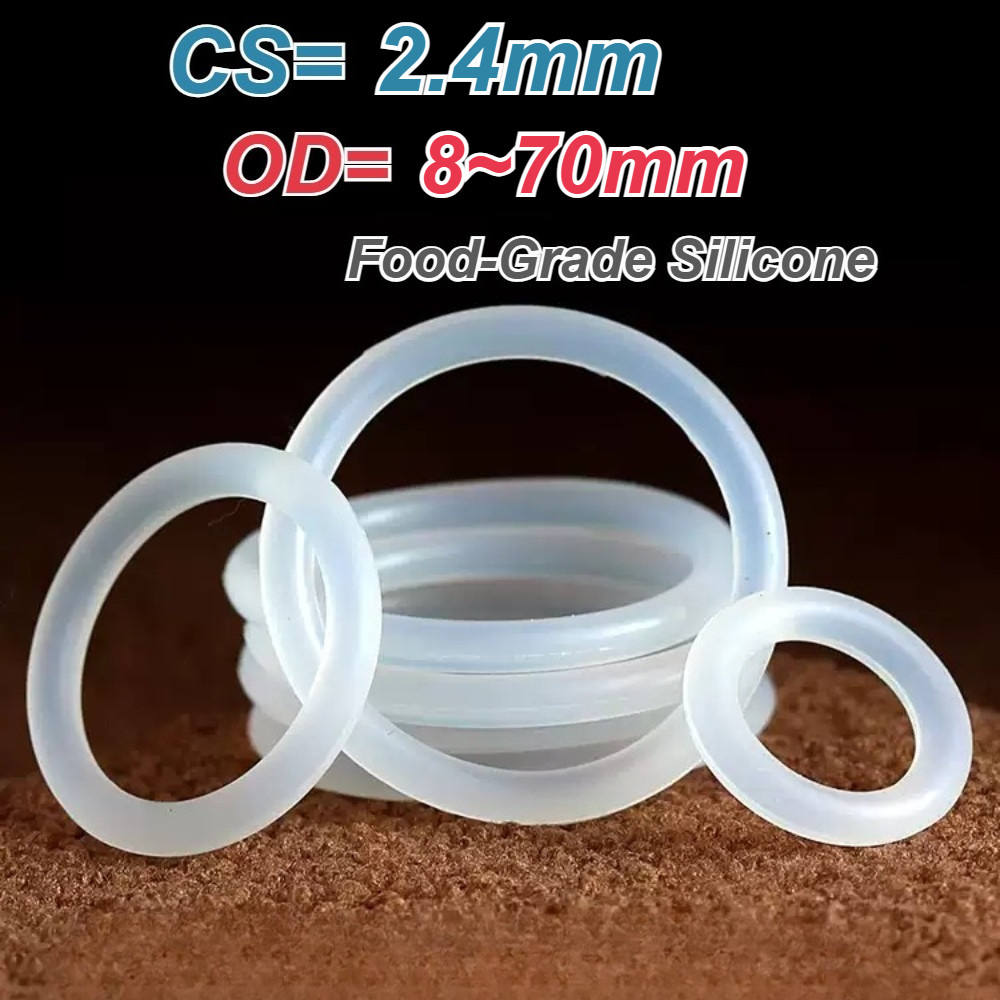 [XM] แหวนโอริงซิลิโคนเกรดอาหาร CS2.4 มม. * OD8 มม. ~ 70 มม.แหวนยางซีล VMQ O-Ring