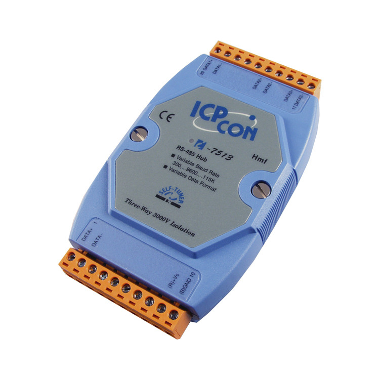 I-7513CR, 1 ช่อง RS-485 ถึง 3 ช่อง RS-485HUB (แยกสามปลาย)