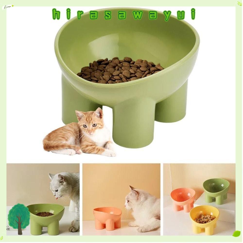 ฮิราซาเวย์อิ ชามสุนัข, ชามแมวที่มีเสถียรภาพ 4 สี, อุปกรณ์ป้องกันคอเท้าสูงลื่นชามอาหารสัตว์เลี้ยงอุปกรณ์ให้อาหารสัต
