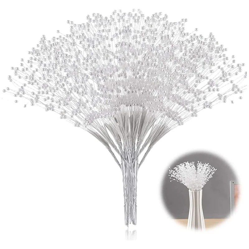 ช่อดอกไม้ประดิษฐ์ Pearl String Bouquet อุปกรณ์ตกแต่งคริสต์มาสหรืองานแต่งงาน สำหรับการทำหัตถกรรม