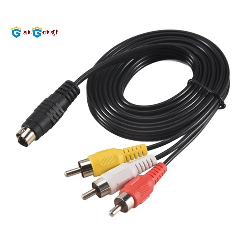 [gangong1]1.5M 4.9ft 3 Male to 4 Pin S-Video Male TV PC Conversion Cable