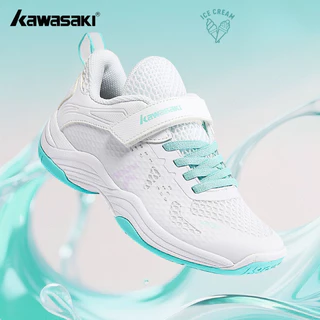 Kawasaki รองเท้าแบดมินตันสำหรับเด็ก รองรับแรงกระแทก C4322ป้องกันการบิดงอ สำหรับการฝึกซ้อมในกลางแจ้ง