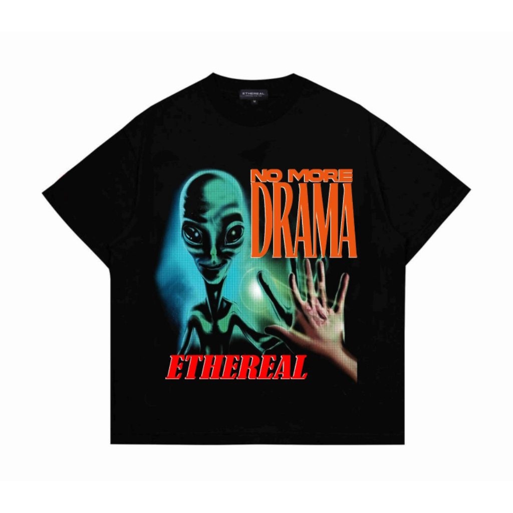 เสื้อยืดโอเวอร์ไซส์สําหรับผู้ชายและผู้หญิง Distro Unisex, Cotton Combed 24s, No More Drama