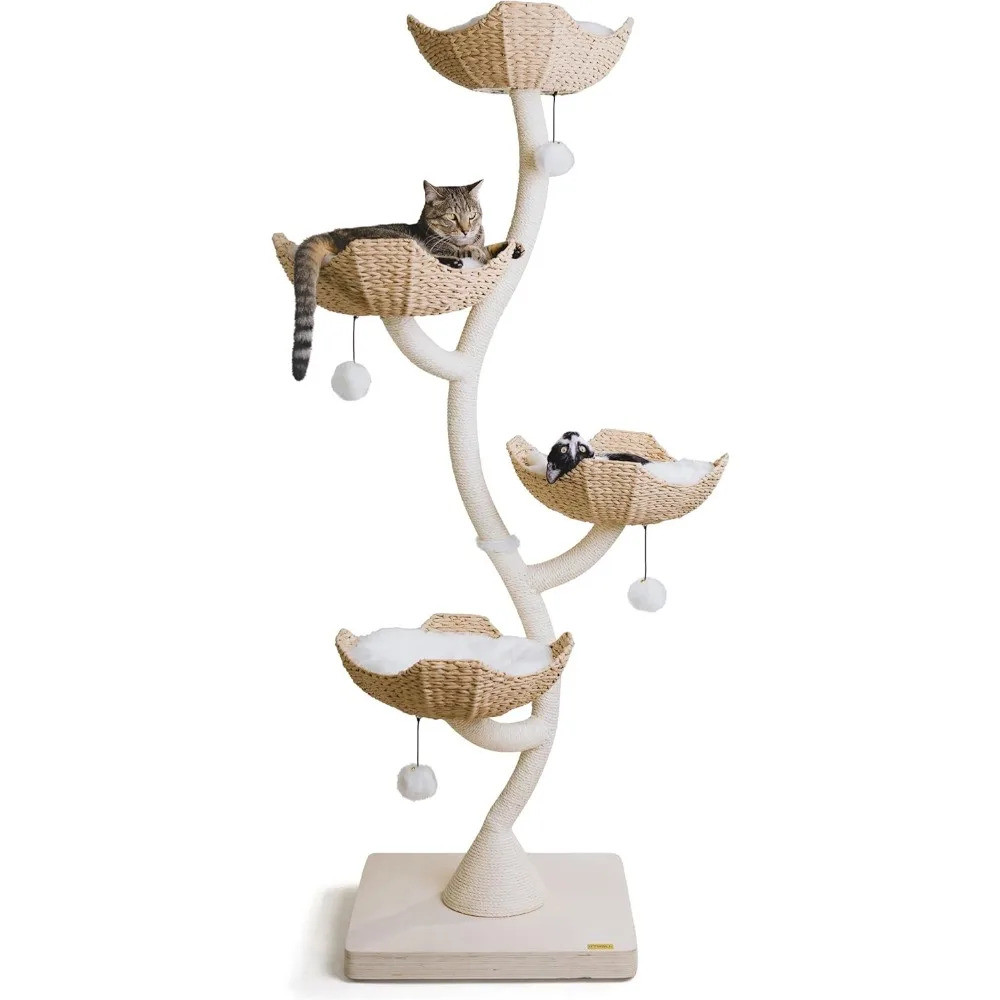 [NEW] 73 "สูง Modern Cat Tree Scratching Tower สําหรับแมวขนาดใหญ่, Scratching Post Condo, Cat Tower 