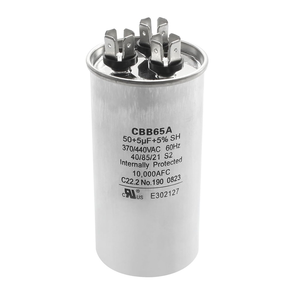 อัพเกรด 2025 3100248.487 CBB65A Capacitor - 50 + 5uF 370/440VAC 60Hz 10,000AFC Dual Run Circular Sta
