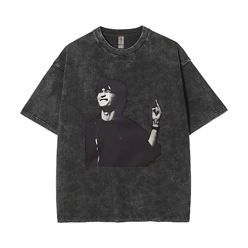 เสื้อยืดพิมพ์ลายกราฟิกสไตล์วินเทจ Viktor Tsoi Kino